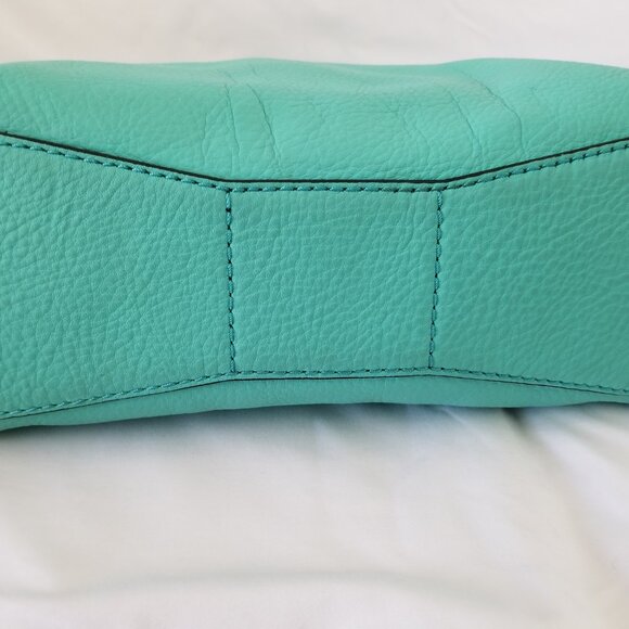 Kate Spade Soft Pebbled Leather Green Satchel Purse Charles Street - Picture 7 of 8